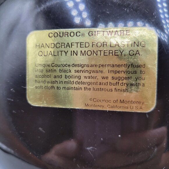 Couroc Chickadee Birds on Branch Hand Inlaid Wood 8 Inch Round Bowl - Picture 5 of 5